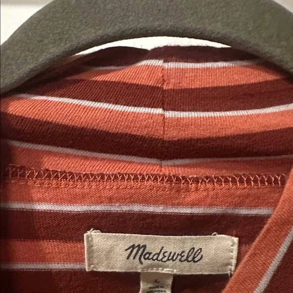 Madewell Wide-Sleeve Turtleneck Westwater Stripe Burnished Mahogany Large - Picture 11 of 12